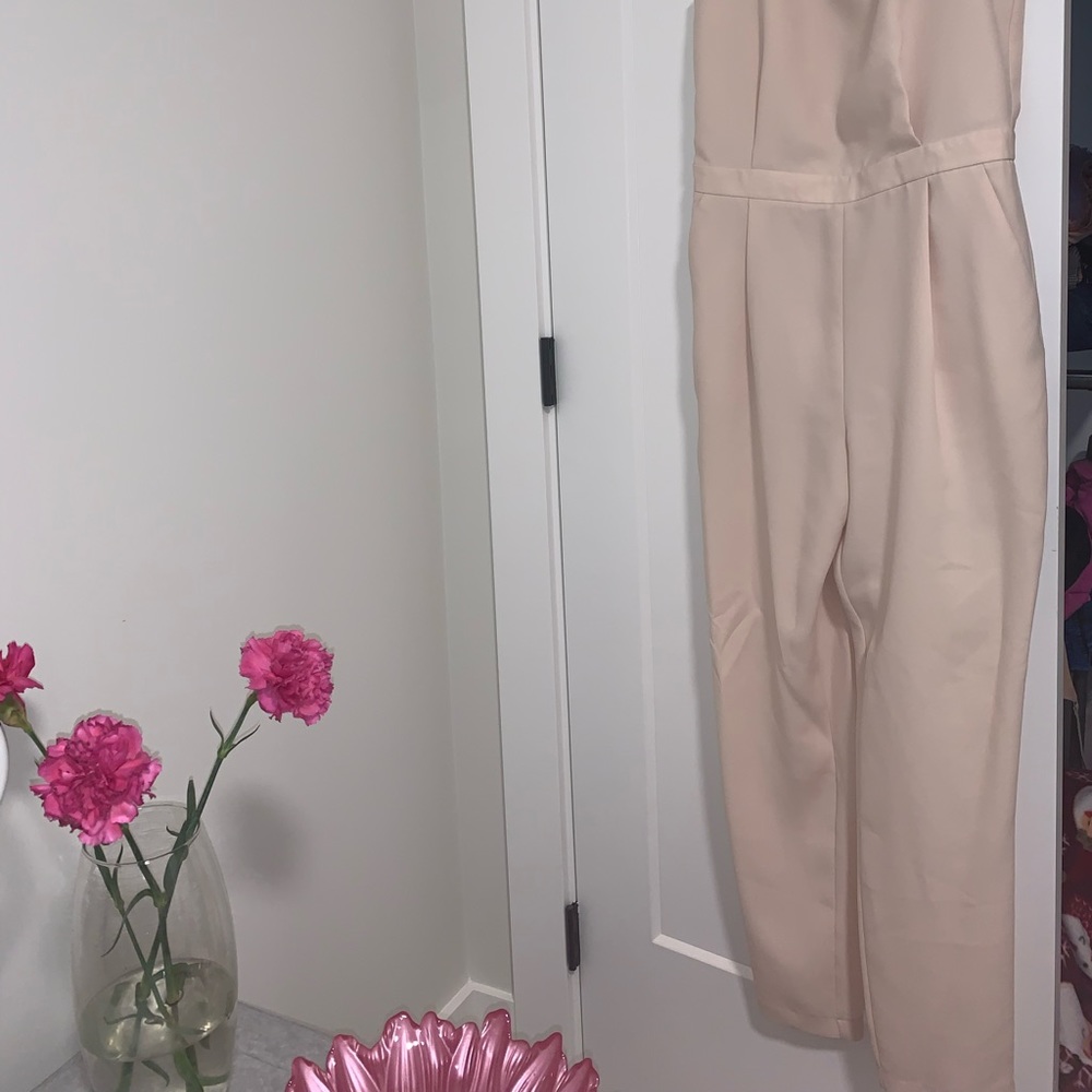 Cream Pink Jumpsuit Top Shop